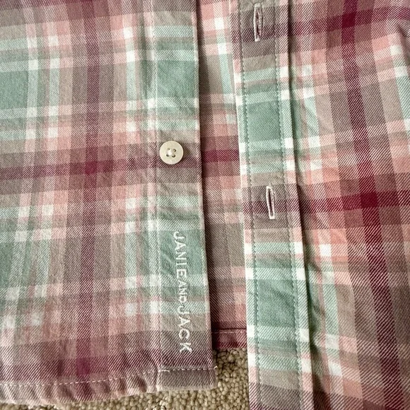 Janie and Jack Pink Plaid Button-Up - Picture 3 of 8